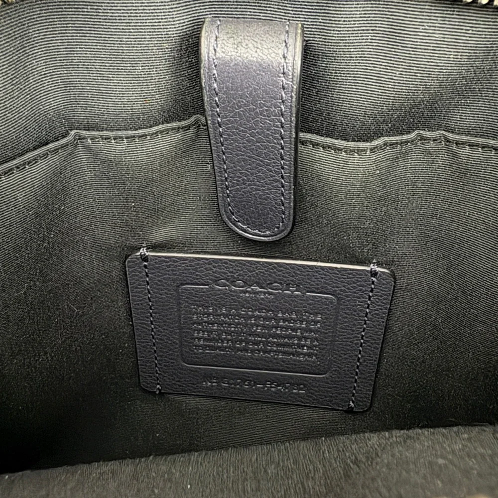 Coach Charles Flight Crossbody Messenger Bag Men's Midnight Leather